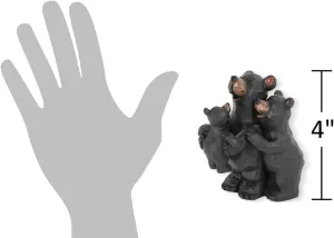 The Bridge Collection 4" Black Bear Family Figurine - Rustic Black Bear Figurine - Charming Wildlife Figurine for Cabin - Gift for Mom & Dad