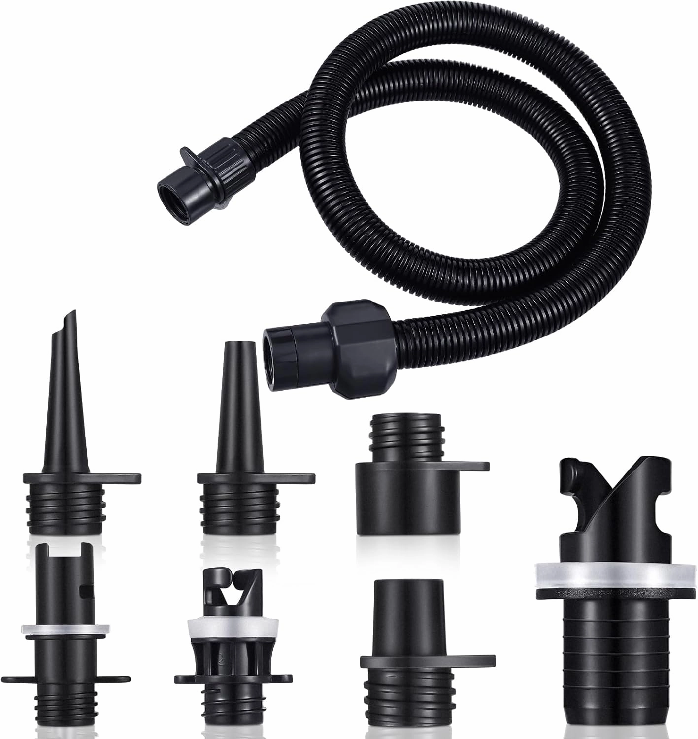 Therwen 8 Pcs Air Hose Kit Includes Air Pump Hose 7 Nozzles Adaptor Stand up Paddleboard Accessories Paddle Board Replacement Parts Compatible with SUP Electric Air Pump/HT-781/ HT782/ HT790/ HT-792