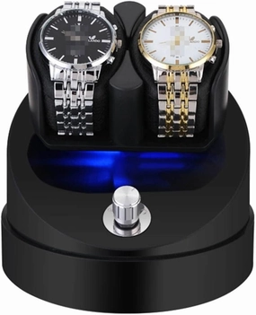 tic Watch Winder 5 Speed Regulation tic Watch Winder Boxes with LED Anti-Magnetic Luxury Transparent Dispaly Storage Organizer (Color : Without Cover-2 Size : -)