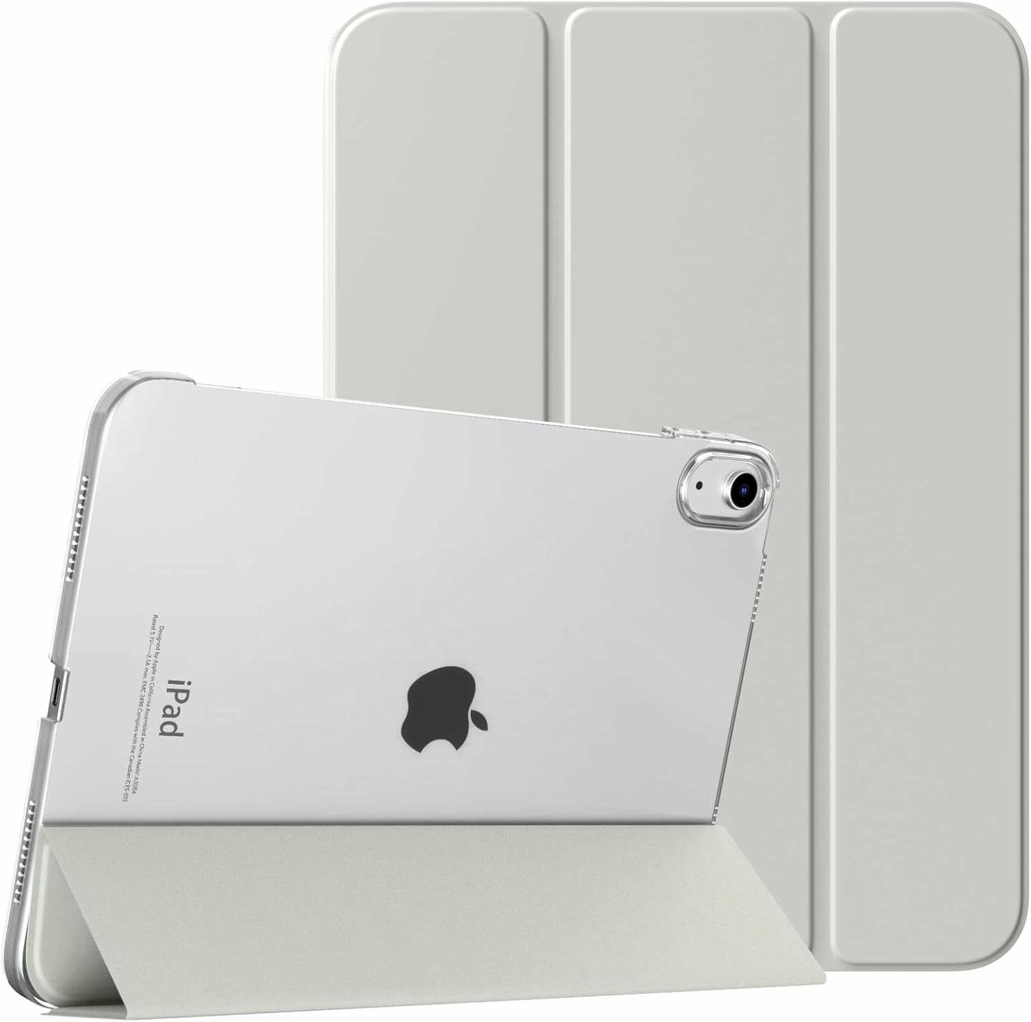 TiMOVO Case for iPad (A16) 11th Generation 11 Inch 2025/iPad 10th Generation 10.9 Inch 2022, Slim Stand Cover with Hard Translucent Back, Support Touch ID, Auto Wake/Sleep, Apricot Gray
