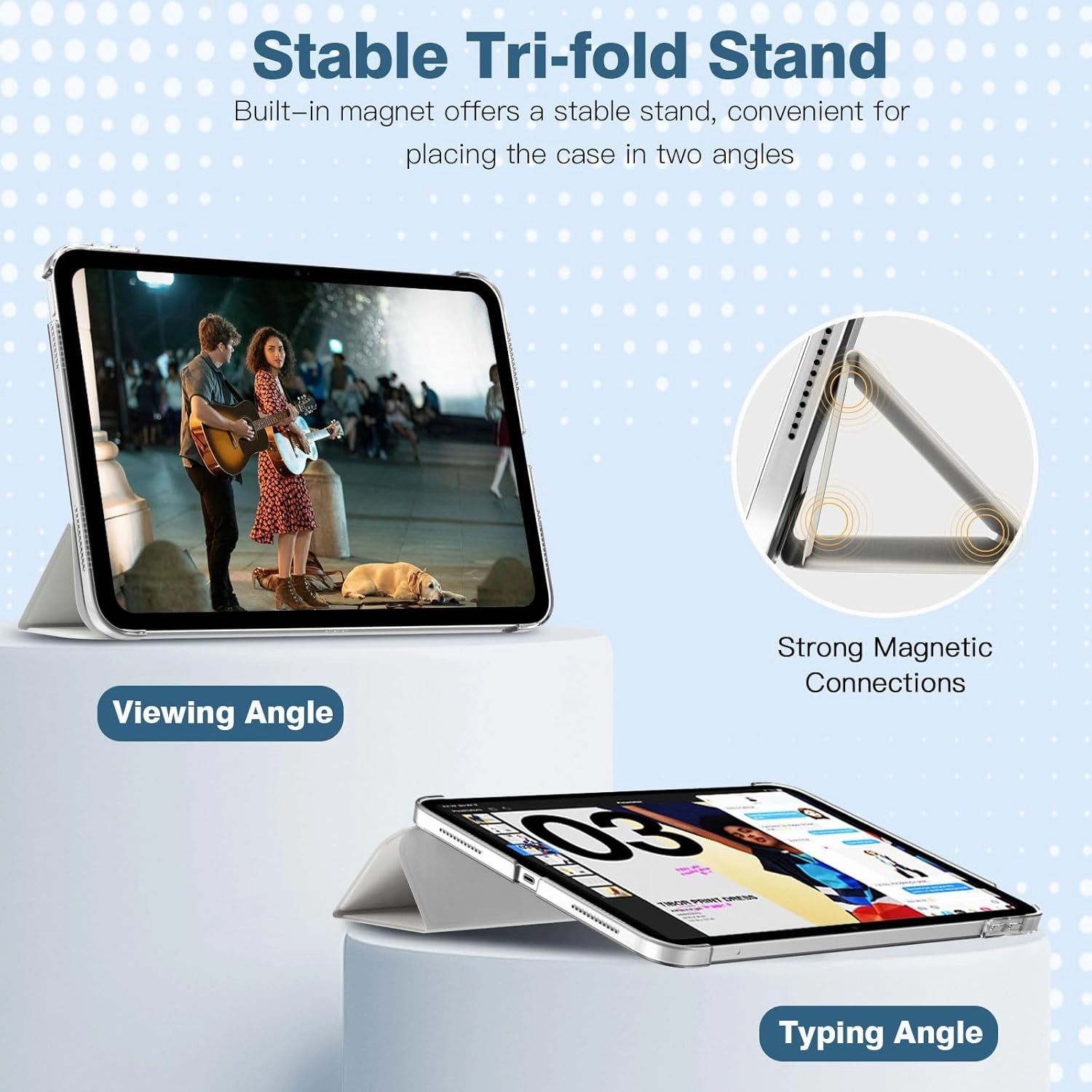 TiMOVO Case for iPad (A16) 11th Generation 11 Inch 2025/iPad 10th Generation 10.9 Inch 2022, Slim Stand Cover with Hard Translucent Back, Support Touch ID, Auto Wake/Sleep, Apricot Gray