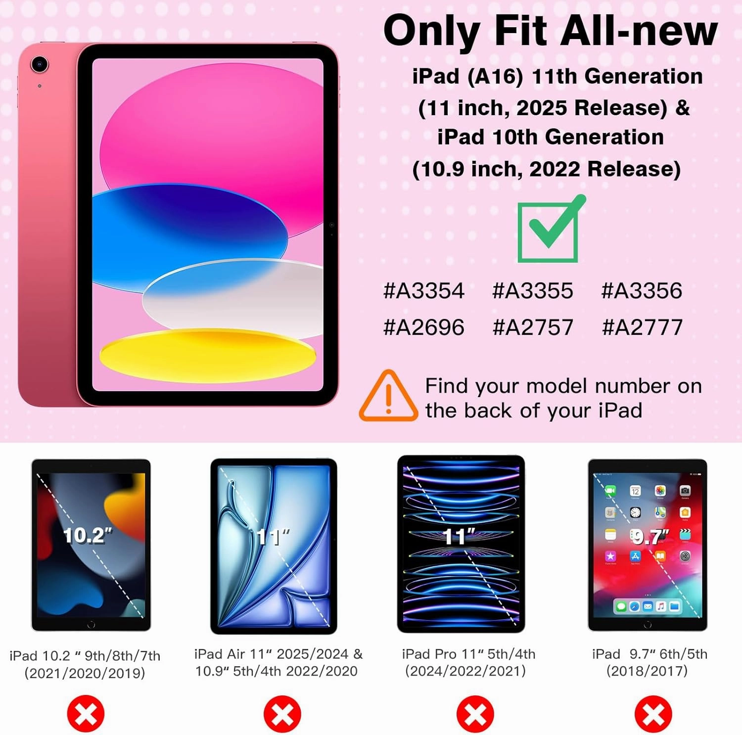 TiMOVO Case for iPad (A16) 11th Generation 11 Inch 2025/iPad 10th Generation 10.9 Inch 2022, Slim Stand Cover with Hard Translucent Back, Support Touch ID, Auto Wake/Sleep, Begonia Red