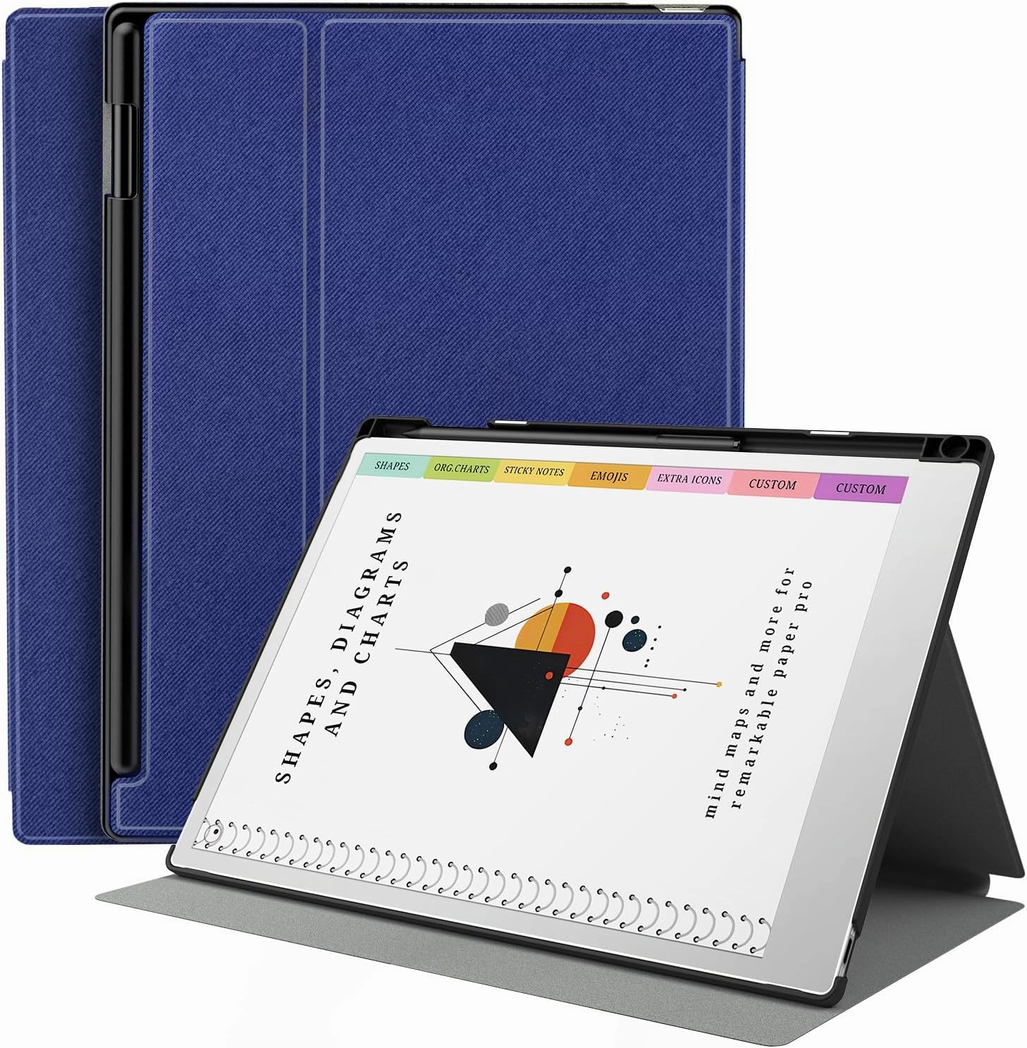 TiMOVO Case for Remarkable Paper Pro 11.8 Inch 2024, Multiple Viewing Angles Folding Book Folio Case with Pen Holder for Remarkable Paper Pro Color Tablet, Support Auto Wake/Sleep, Blue