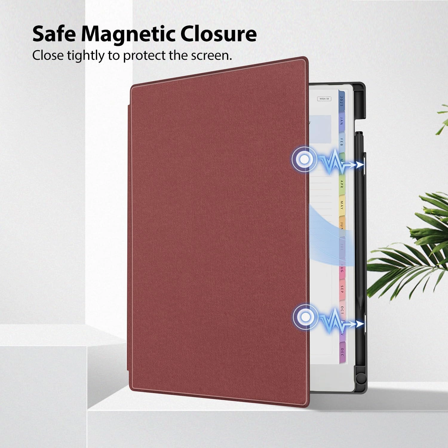 TiMOVO Case for Remarkable Paper Pro 11.8 Inch 2024, Multiple Viewing Angles Folding Book Folio Case with Pen Holder for Remarkable Paper Pro Color Tablet, Support Auto Wake/Sleep, Wine Red