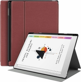 TiMOVO Case for Remarkable Paper Pro 11.8 Inch 2024, Multiple Viewing Angles Folding Book Folio Case with Pen Holder for Remarkable Paper Pro Color Tablet, Support Auto Wake/Sleep, Wine Red