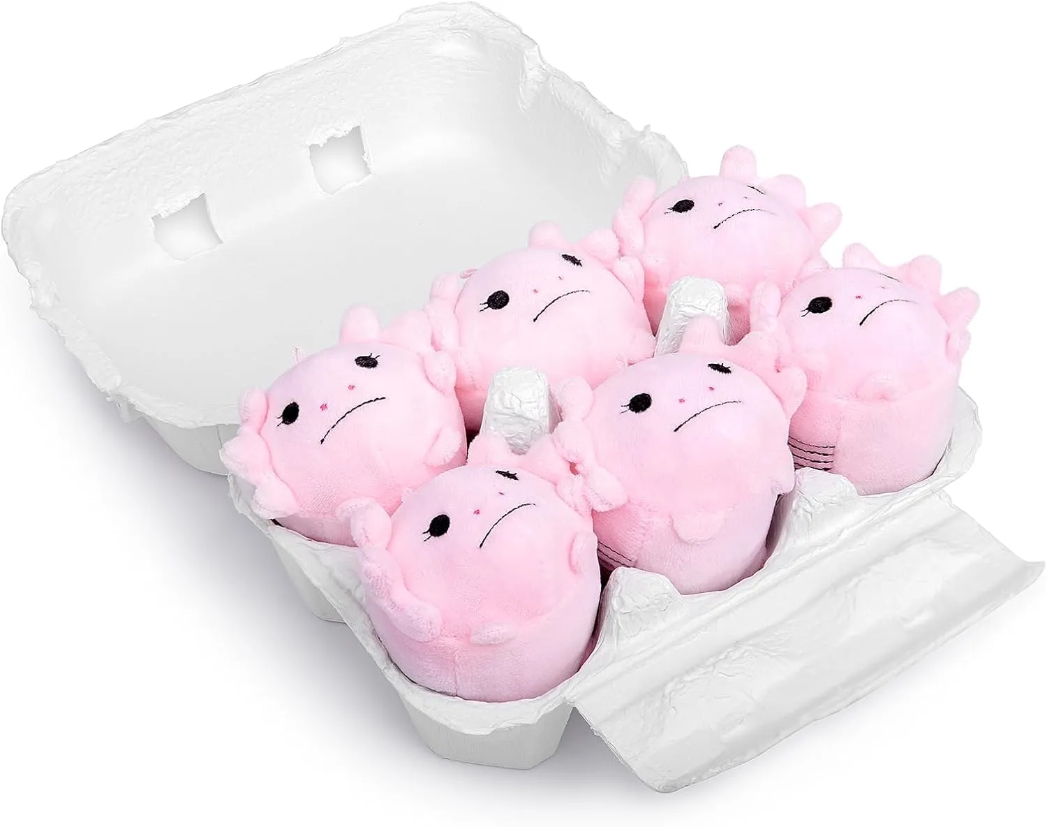 Tiny Heart Axolotl Plush Toys (6 Pieces Included) 7.5' Original Cute Realistic Stuffed Animal Axolotl Super Soft Plush Home Decoration Toys Gift for Kids Pink