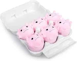 Tiny Heart Axolotl Plush Toys (6 Pieces Included) 7.5' Original Cute Realistic Stuffed Animal Axolotl Super Soft Plush Home Decoration Toys Gift for Kids Pink