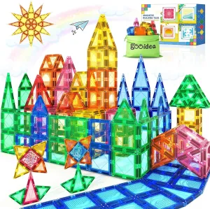 Toddlers Magnetic Tiles Toys for 3 4 5 6 Years Old Boys Girls, Rivet Bolted Magnet Building Blocks Montessori Toys Kids STEM Toys for Kindergarten Preschool Classroom Birthday Gift Seasons Playset