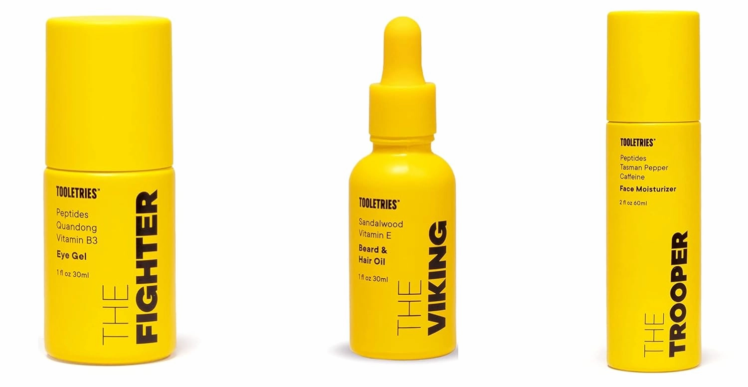 TOOLETRIES The Trooper Face Moisturizer, The Viking Beard & Hair Oil and The Fighter - Eye Gel Bundle