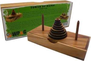 Tower of Hanoi 9 Rings Wooden Puzzle Game Brain Teaser