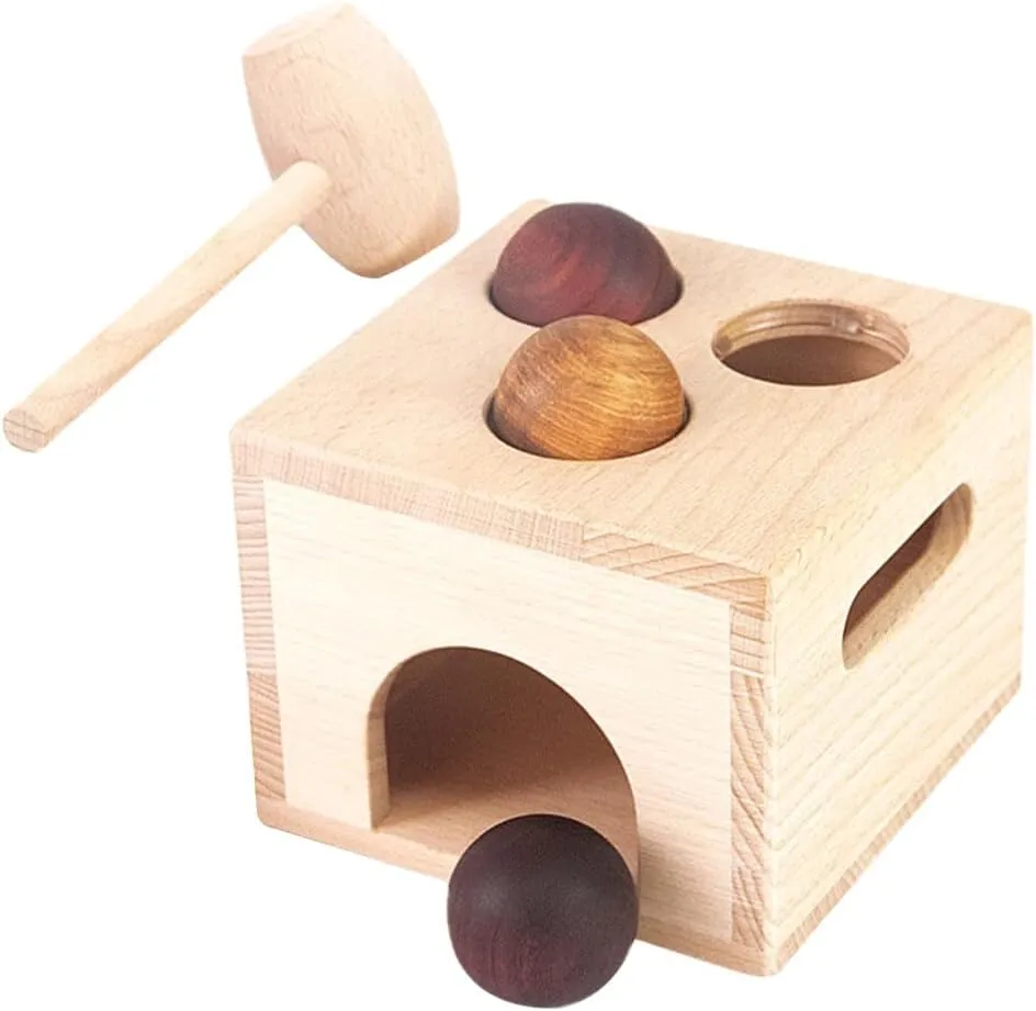 Toyvian Pound A Ball Toy Pound a Ball Toys Hammer and Ball Drop Toys Wooden Punch Drop Pounding Bench Fine Motor Skills Toys Educational Playset for Wooden Education Toy