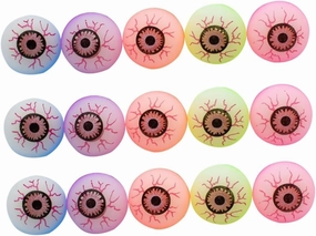 Toyvian Eye Ball Bouncy Balls Set 25 Pcs 30mm Scary and Fun for Boys and Girls for Parties and Educational Play Random