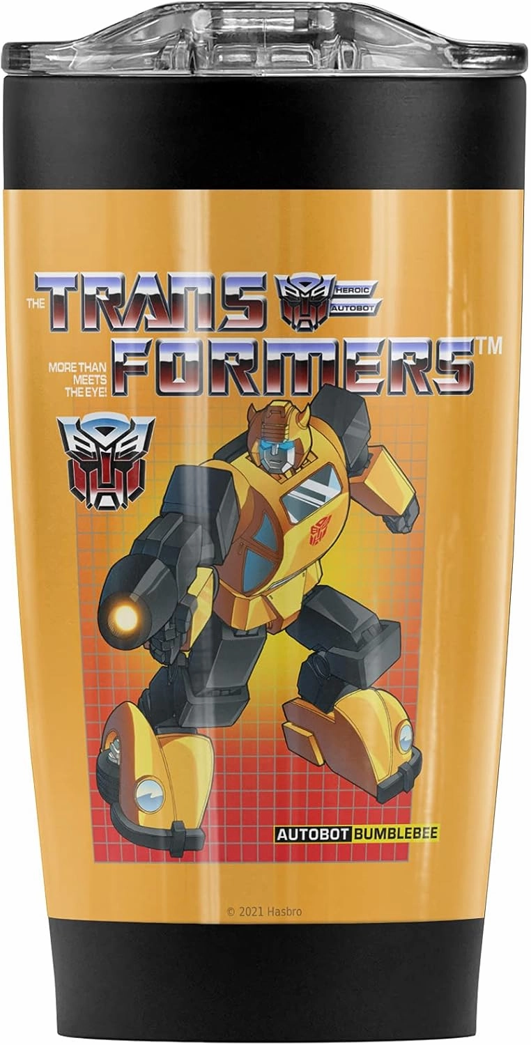 Transformers Bumblebee Stainless Steel Tumbler 20 oz Coffee Travel Mug/Cup, Vacuum Insulated & Double Wall with Leakproof Sliding Lid