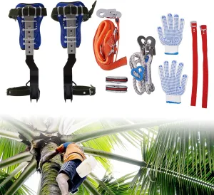 Tree Climbing Kit, Adjustable Tree Climbing Step Gear, 330.69 LBS Load, 15.3-17.7 In Length Adjustable, 4 In U Pedal, 6.56 FT Long Safety Rope, Used for Tree Climbing, Outdoor Climbing Climbing