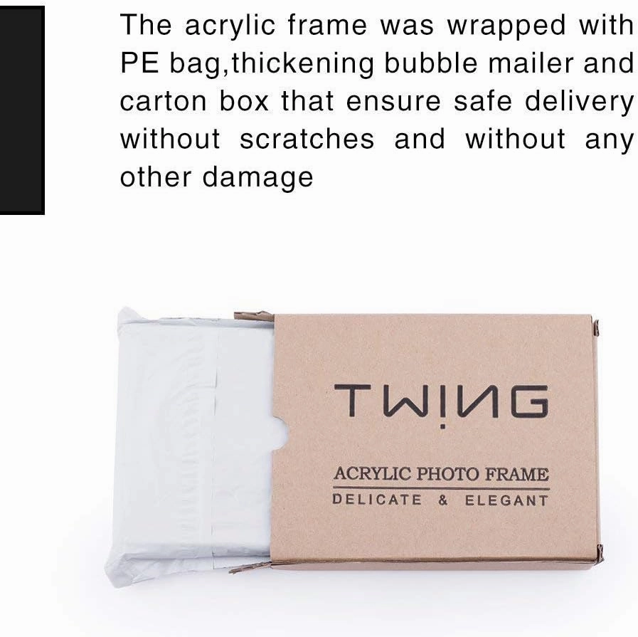TWING 5 x 7 Inch 5 Pack Acrylic Photo Frame Horizontal Magnet Double Sided Acrylic Frames Set with Microfiber Cloth,12   12MM Thickness Clear Picture Frame Desktop Display Gift Ideal