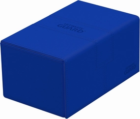 Ultimate Guard Twin Flip'n'Tray 160 , Deck Case for 160 Double-Sleeved TCG Cards   Dice Tray, Blue, Independent Magnetic Closure & Microfiber Inner Lining