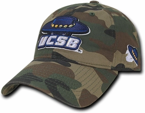 University of California Santa Barbara UCSB Gauchos Woodland Camo Camouflage Cotton Polo Style Baseball Ball Cap Hat