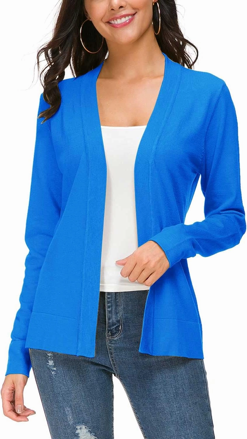 Urban CoCo Women's Long Sleeve Open Front Knit Cardigan Sweater