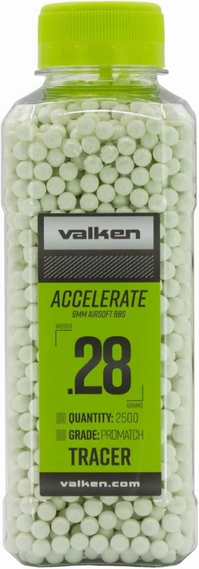 Valken Accelerate 6mm Airsoft BBS - 0.28g-2500ct-Tracer