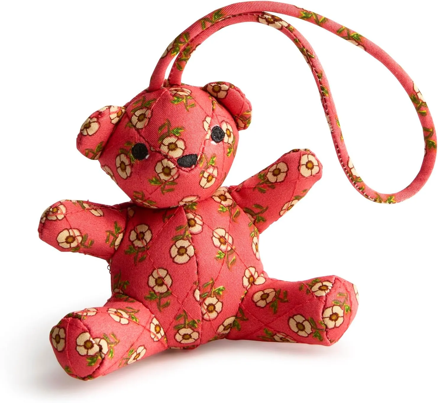 Vera Bradley Premium Cotton Bitty Bear Bag Charm, Tiny Poppies