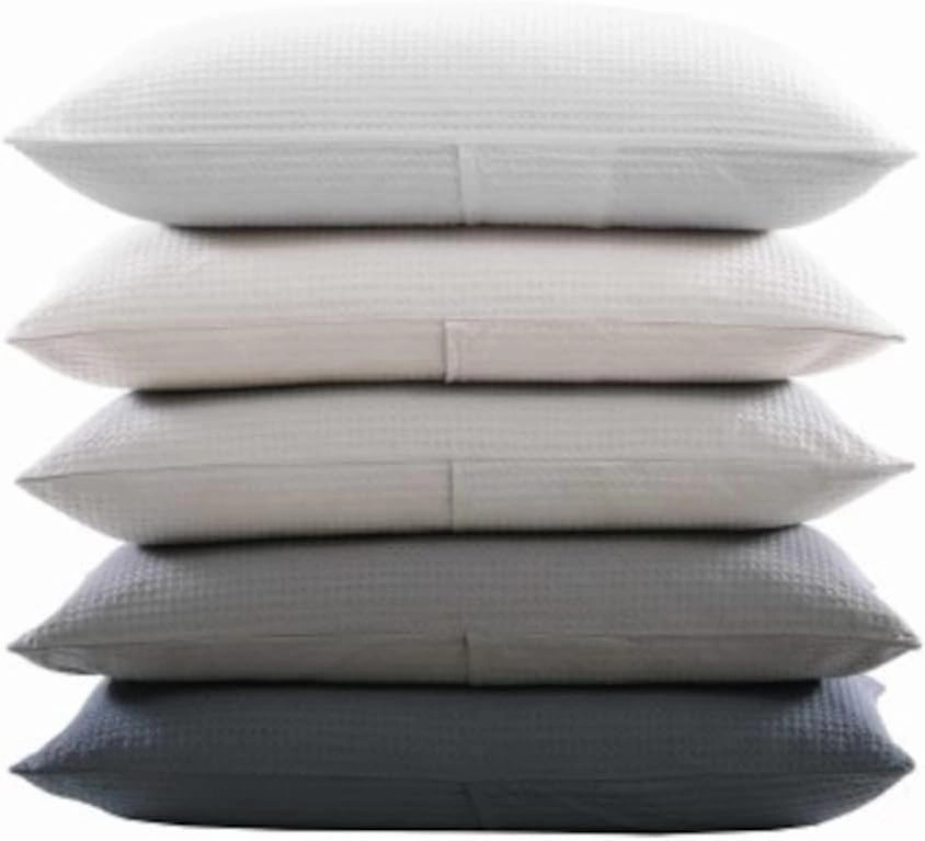 Vera Wang - Queen Comforter Set, Luxury Cotton Bedding with Matching Shams, Medium Weight & Ideal for All Seasons (Waffle Pique Queen, White)