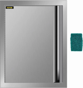 VEVOR BBQ Access Door 17W x 24H Inch, Vertical Single BBQ Door Stainless Steel with Recessed Handle, Outdoor Kitchen Doors for BBQ Island, Grill Station, Outside Cabinet