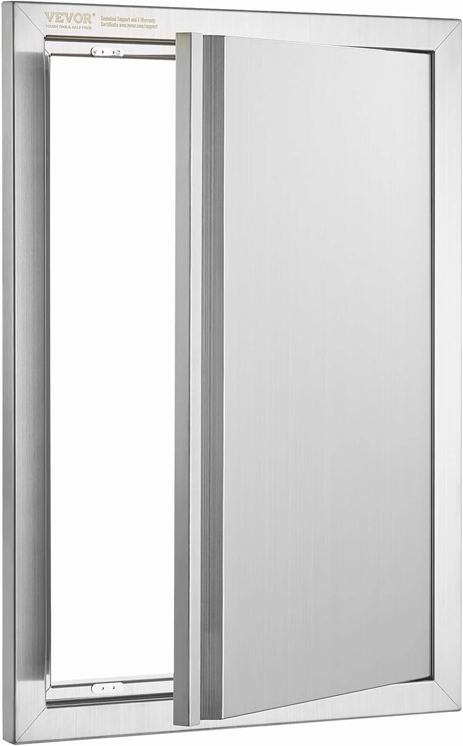 VEVOR BBQ Access Door 17W x 24H Inch, Vertical Single BBQ Door Stainless Steel with Recessed Handle, Outdoor Kitchen Doors for BBQ Island, Grill Station, Outside Cabinet