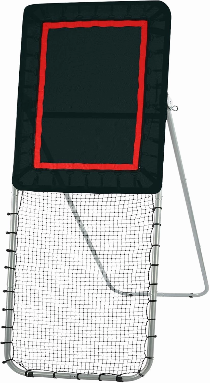 VEVOR Folding Lacrosse Rebounder for Backyard, Volleyball Bounce Back Net, Pitchback Throwback Baseball Softball Return Training Screen, Adjustable Angle Shooting Practice Training Wall