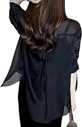Visulong Shirt, Summer Sunscreen Chiffon Shirt Long Sleeve, Women Lightweight Sunscreen Sheer Cardigan Uv Block