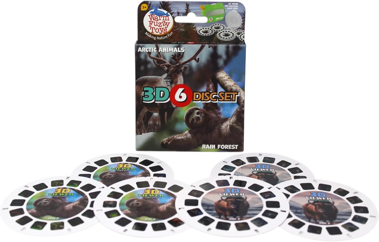 WARM FUZZY Toys Arctic and Rainforest Reels for Viewfinder - Viewfinder Reels for Kids & Adults, Classic Toys, 3D Reel, Retro Toys, Contains 6 Slides with 42 High Definition 3D Images