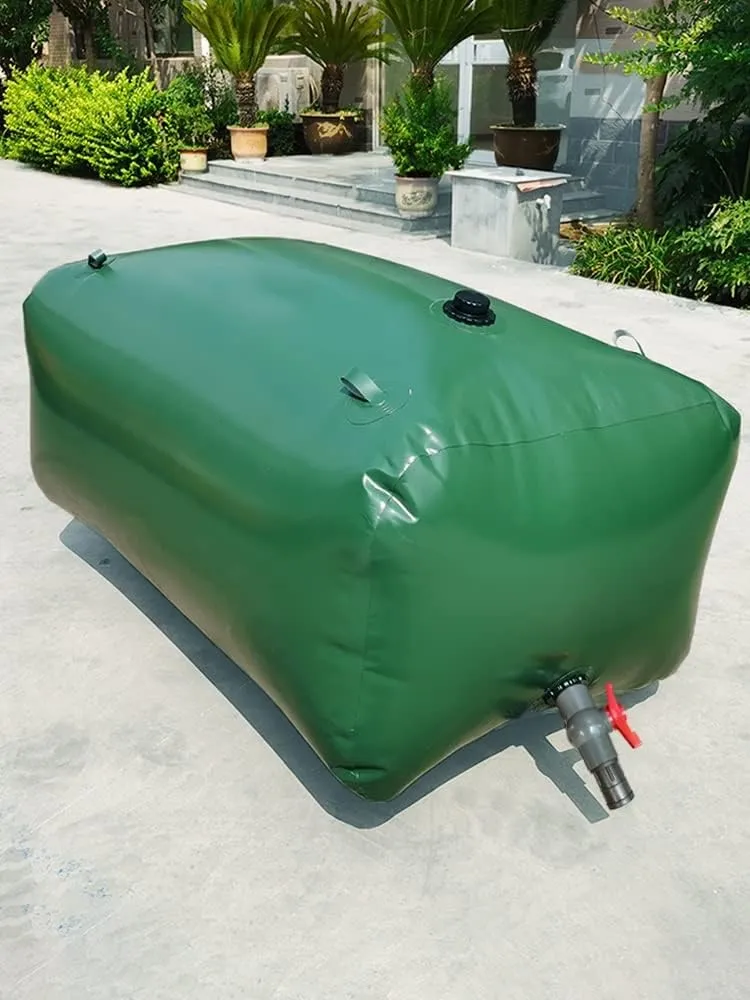Water Bladder Tank，240L-6000L Portable Water Tank Collapsible Storage Container Bag with Valve(5000 L/1320 Gallon/2.5x2x1 m)