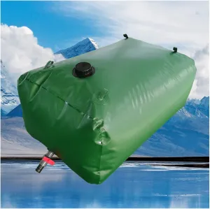 Water Bladder Tank，Emergency Water Storage Containers for Camping Gardening Large Capacity Collapsible 100-1000 Gallon, Green(5000 L/1320 Gallon/2.5x2x1 m)