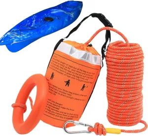 Water Rescue Bag - Safety Rope, Reflective Gear | Throwable Floating Marine llne for Rafting Kayak Boating emergancy Life Save Equipment Outdoor Visibility Tool for Swimmers Fishing Trips