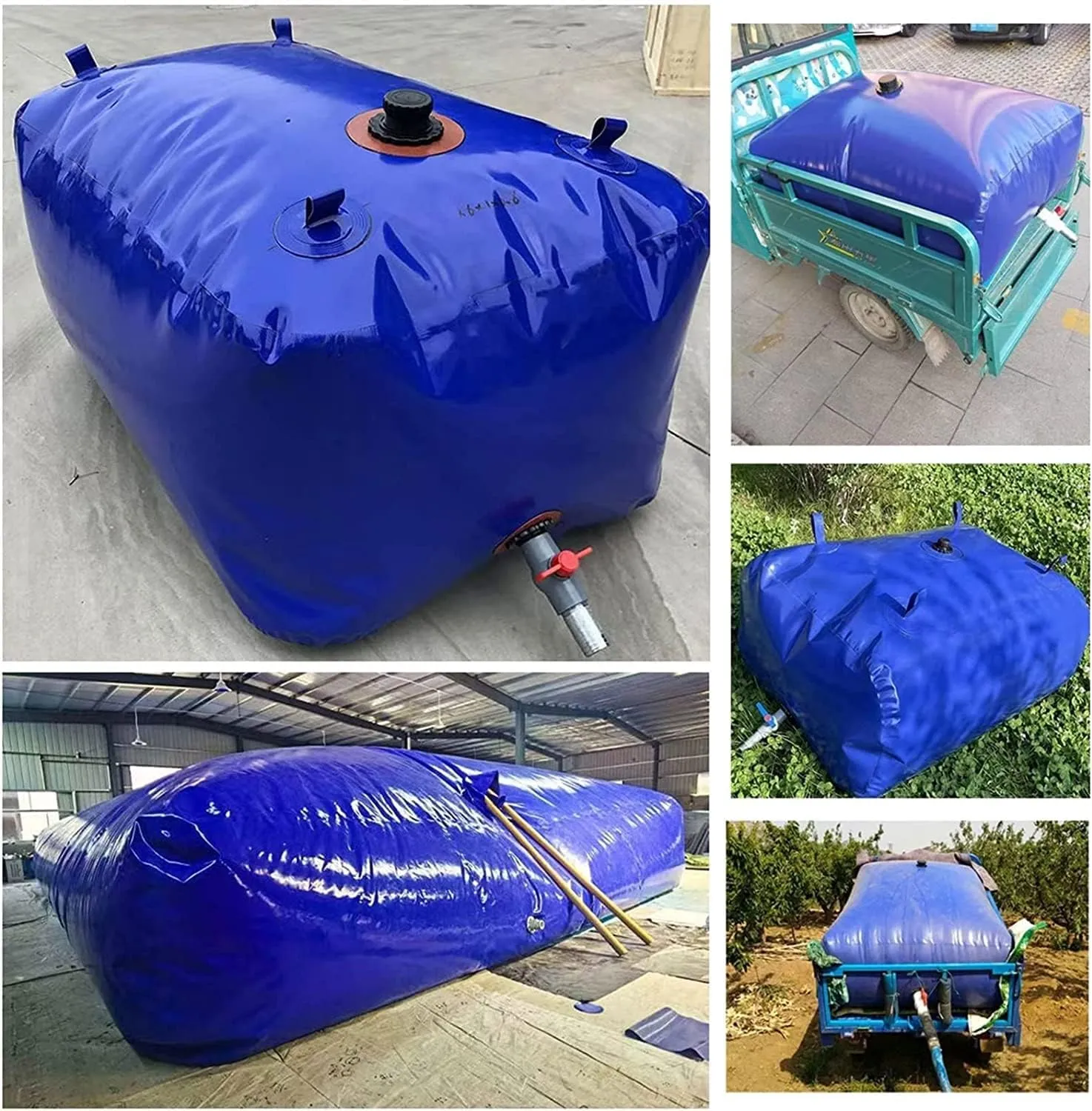Water Storage Bladder，20-1500 Gallon Water Storage Tank,Large-Capacity Collapsible Rainwater Water Container Bag(5000L/1320Gal/3x2x0.85 m)