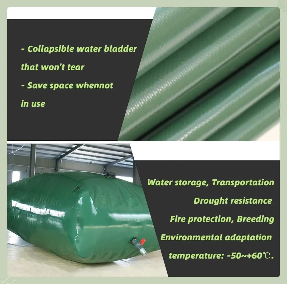Water Storage Bladder，2000-100 Gallon Water Tank Collapsible Storage Container, Foldable Portable Large Capacity(4x1x1m/4000L/1056Gallon)
