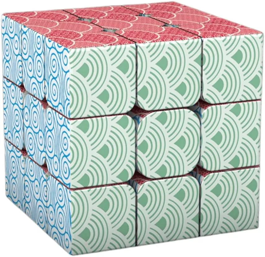 Wave/Camouflage/Moire Theme Magic Cube, Simple Artistic Elements, Magic Square, Creative Puzzle Cube Series (Moiré)