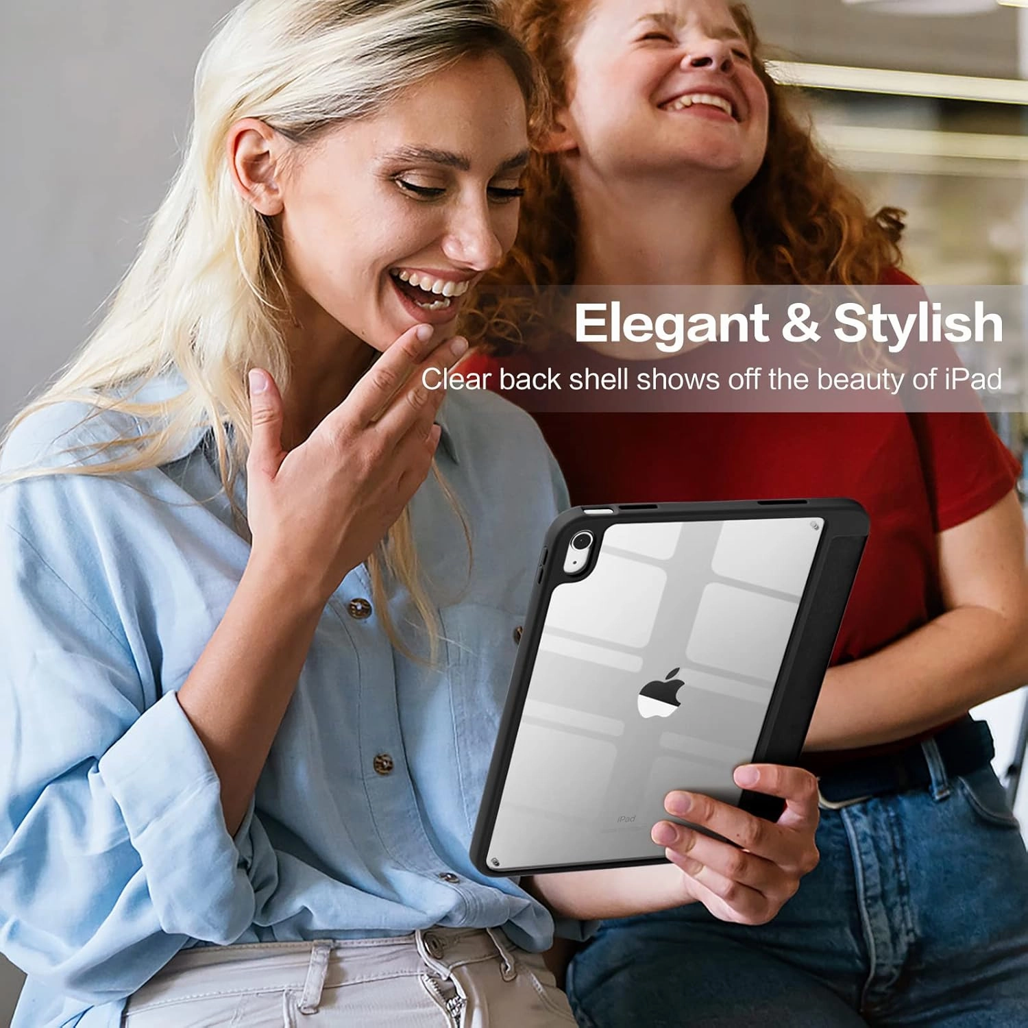 Wenlaty Compatible with iPad (A16) 11th Generation Case 11 Inch 2025, for iPad 10th Generation Case 10.9 Inch 2022 with Pencil Holder, Trifold Stand Protective Clear Back Shell, Auto Wake/Sleep, Black