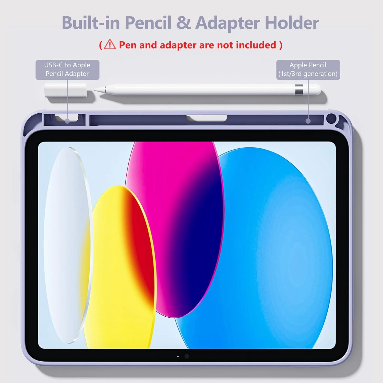 Wenlaty Compatible with iPad (A16) 11th Generation Case 11 Inch 2025, for iPad 10th Generation Case 10.9 Inch 2022 with Pencil Holder, Trifold Stand Protective Cover, Auto Wake/Sleep, Lavender Purple