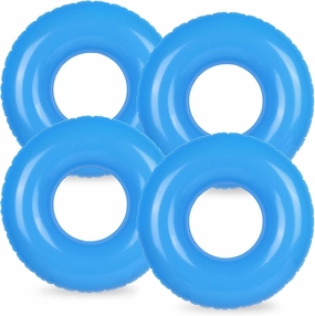 Whaline 4Pcs Inflatable Pool Float Toy Swim Tube Ring Pool Tube for Teen Boy Girl Outdoor Summer Swimming Pool Beach Party Favor Supplies