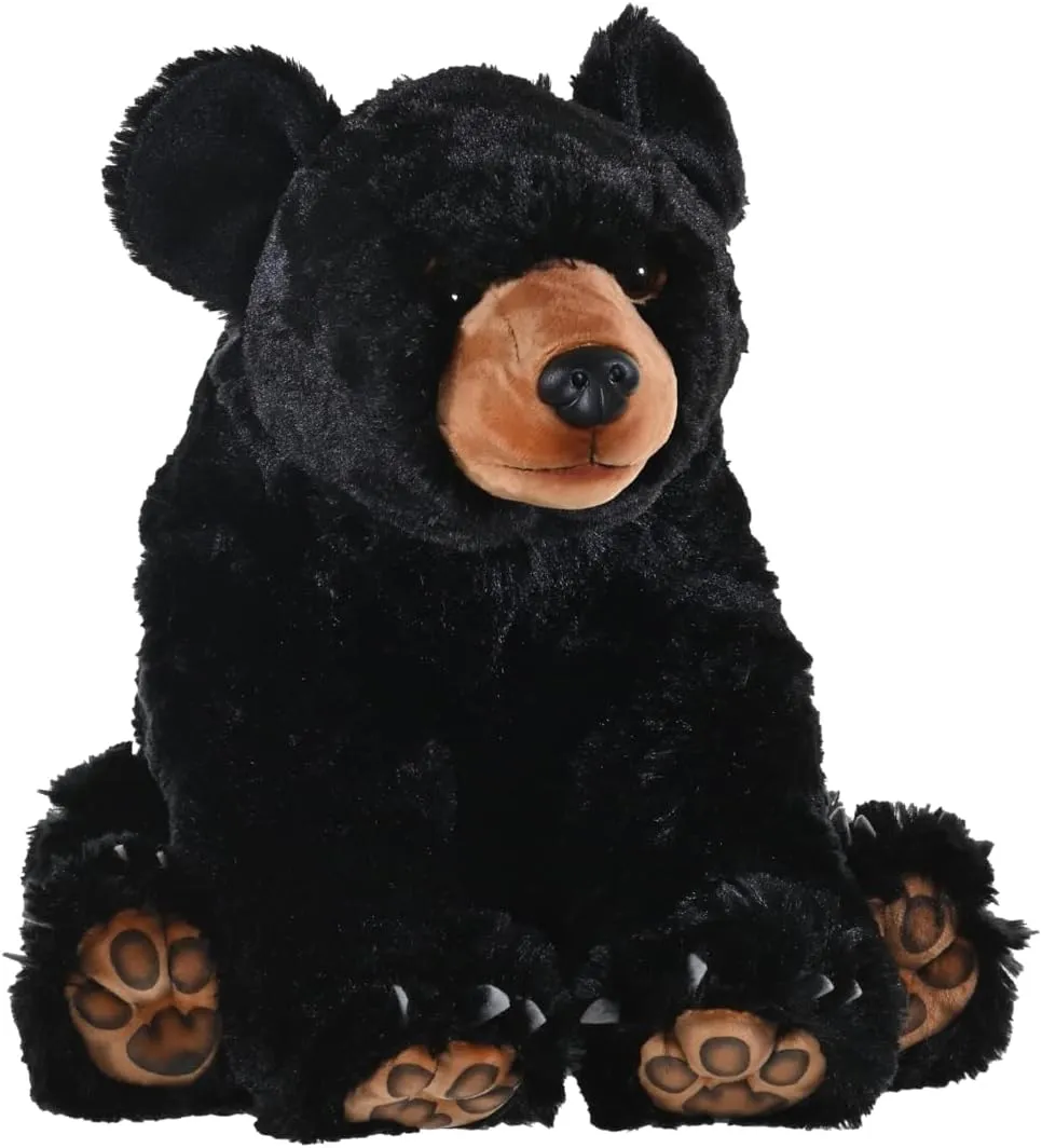 Wild Republic Artist Collection Black Bear, Stuffed Animal, 15 Inches, Plush Toy, Fill is Spun Recycled Water Bottles