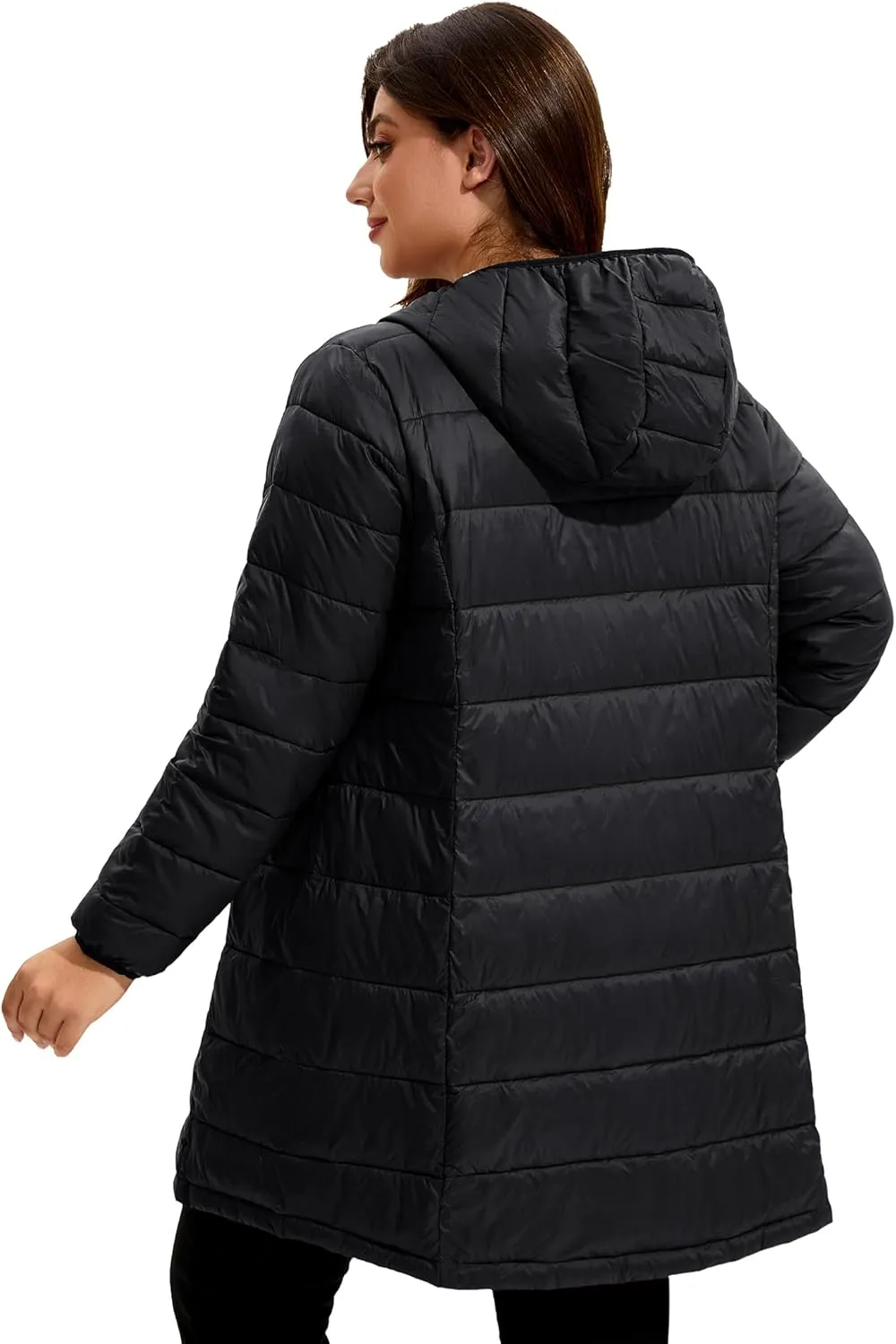 WINDMILL Women's Plus Size Packable Puffer Jacket, Hooded Lightweight Puffy Jacket (1X-6X)