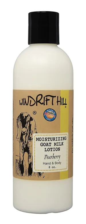 Windrift Hill Moisturizing Goat Milk Hand & Body Lotion 8 Ounce Bottle (Pearberry)