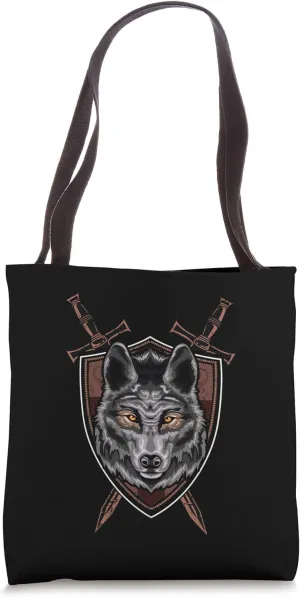 Wolf Sword Shield Renaissance Medieval Knight House Sigil Tote Bag