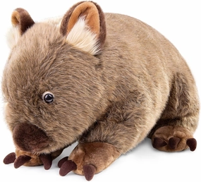 Wombat Plush Toy - Lifelike 12” Wombat Stuffed Animals, Soft Wild Animals Crawling Wombat Stuffed Toys, Unique Plushie Toys Model Dolls Collection for Kids