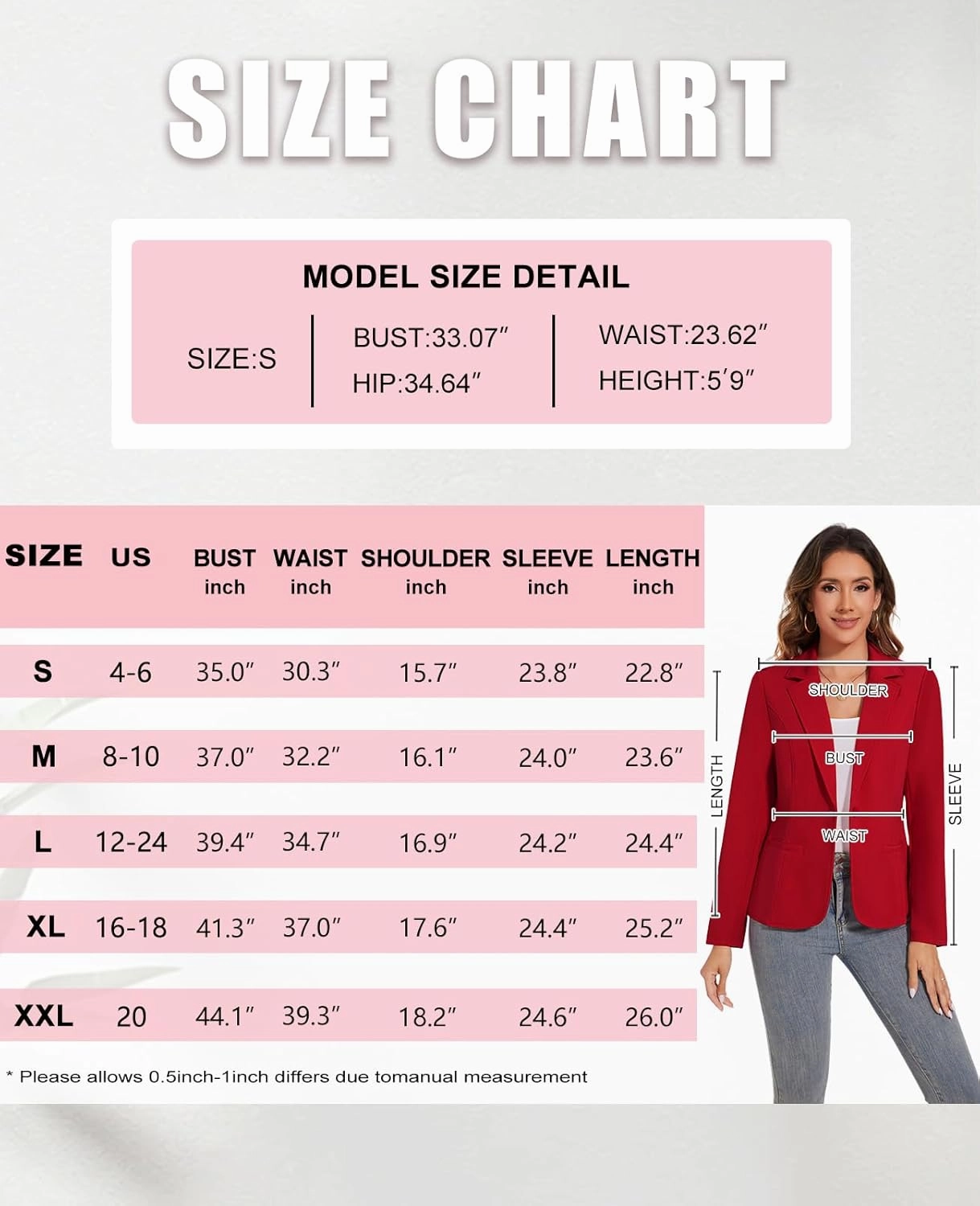 Women's Button Front Blazer Jackets Long Sleeve Lapel Business Casual Office Work Lightweight Blazers with Pocket
