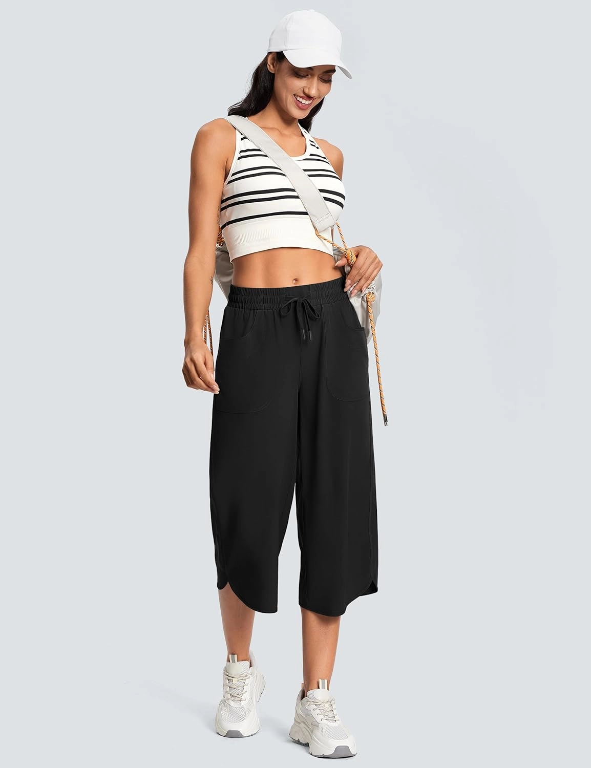 Women's Capri Pants Wide Leg Plus Size Lightweight Quick Dry Casual Summer Pants Sweatpants Hiking Walking