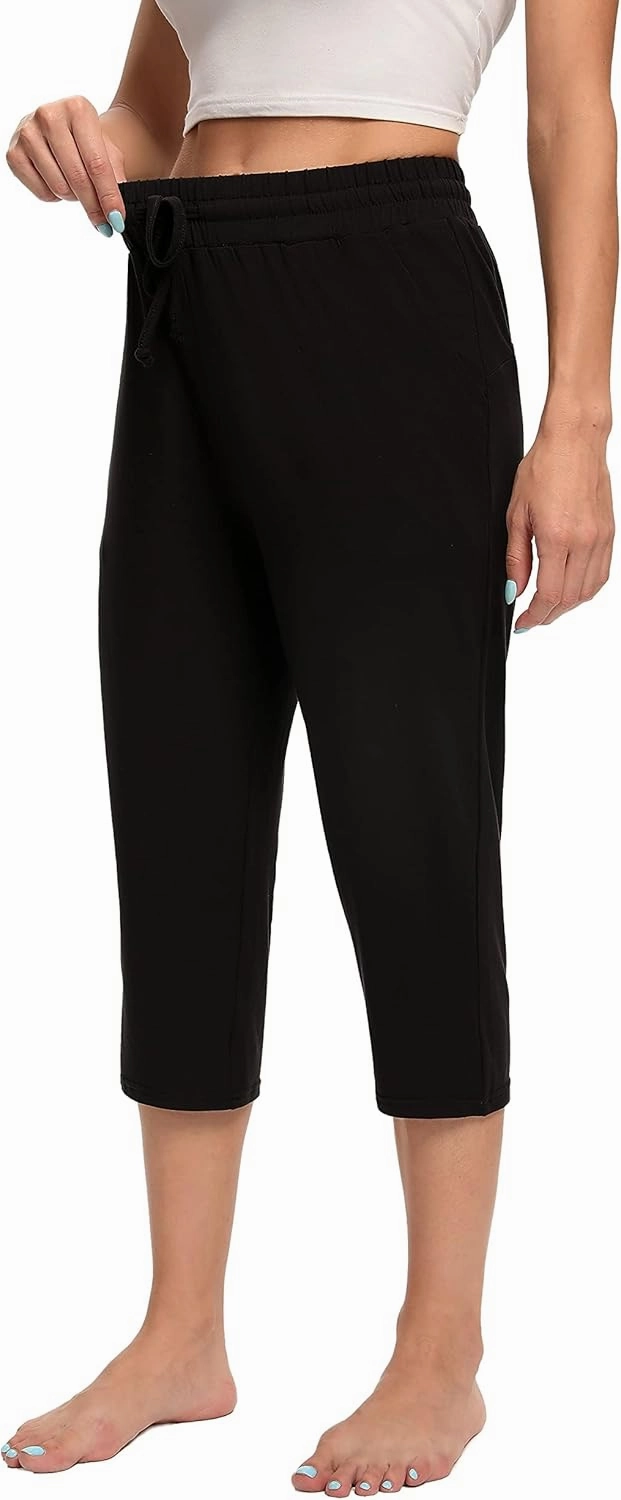 Women's Capri Yoga Pants Quick Dry High Waisted Hiking Lightweight Pants Drawstring Outdoor Pants for Women