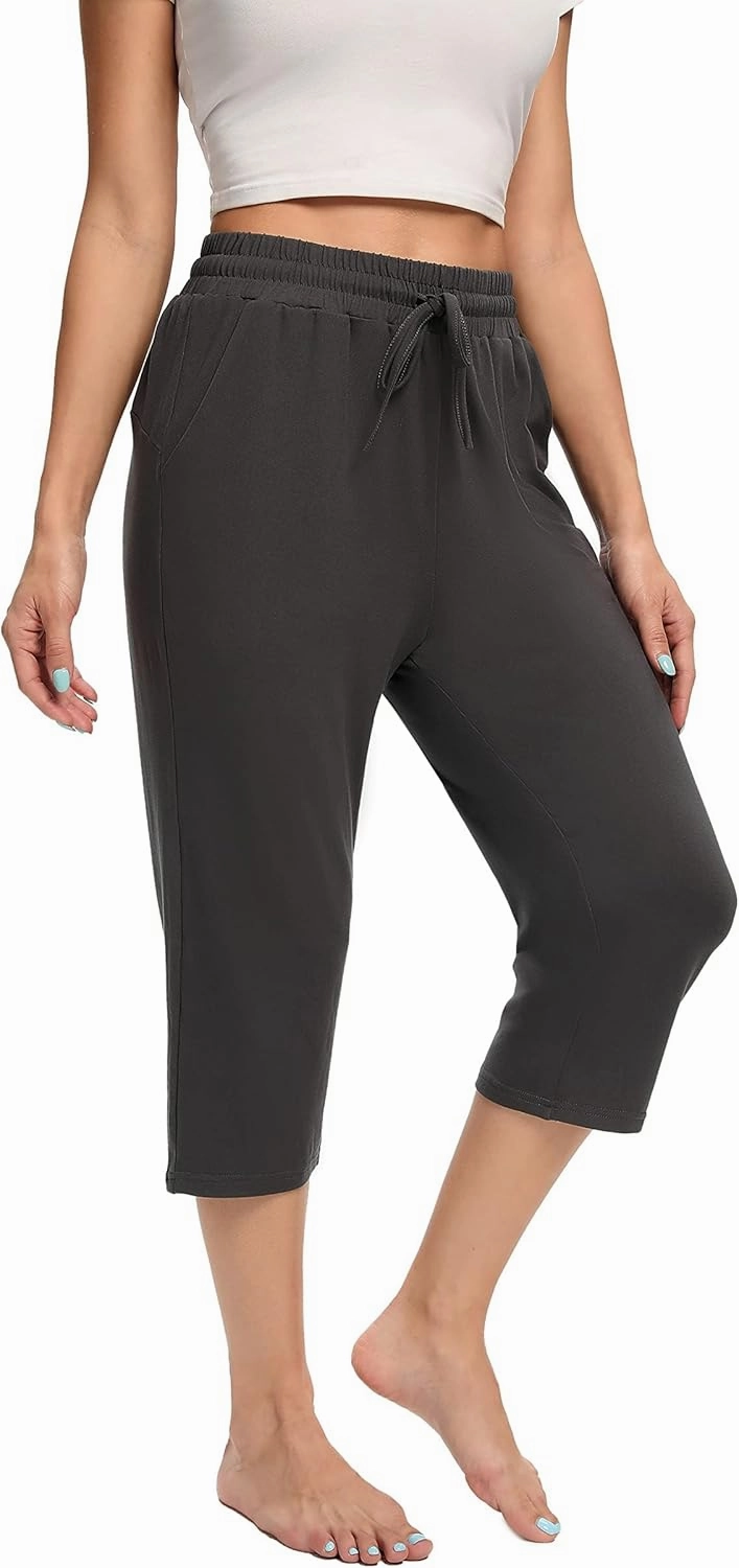 Women's Capri Yoga Pants Quick Dry High Waisted Hiking Lightweight Pants Drawstring Outdoor Pants for Women