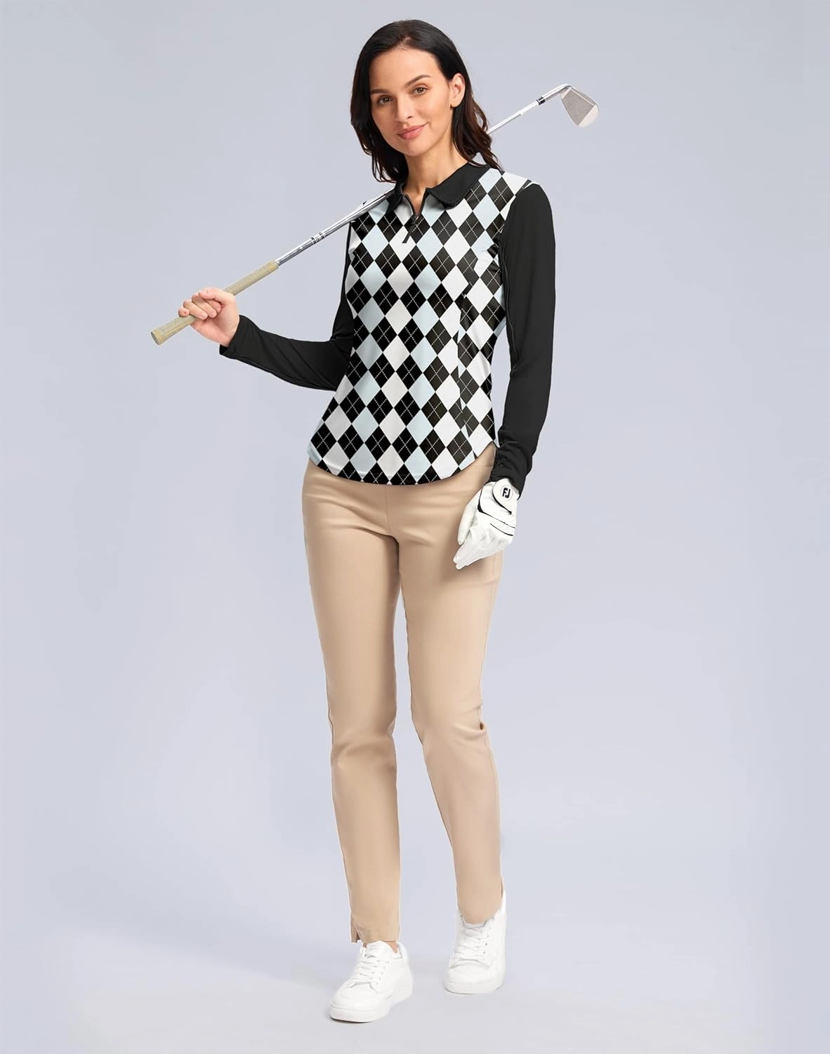 Women's Golf Shirts Lightweight UPF 50  Long Sleeve Shirts UV Protection Quick Dry Cool Polo Shirts for Women Work Outdoor
