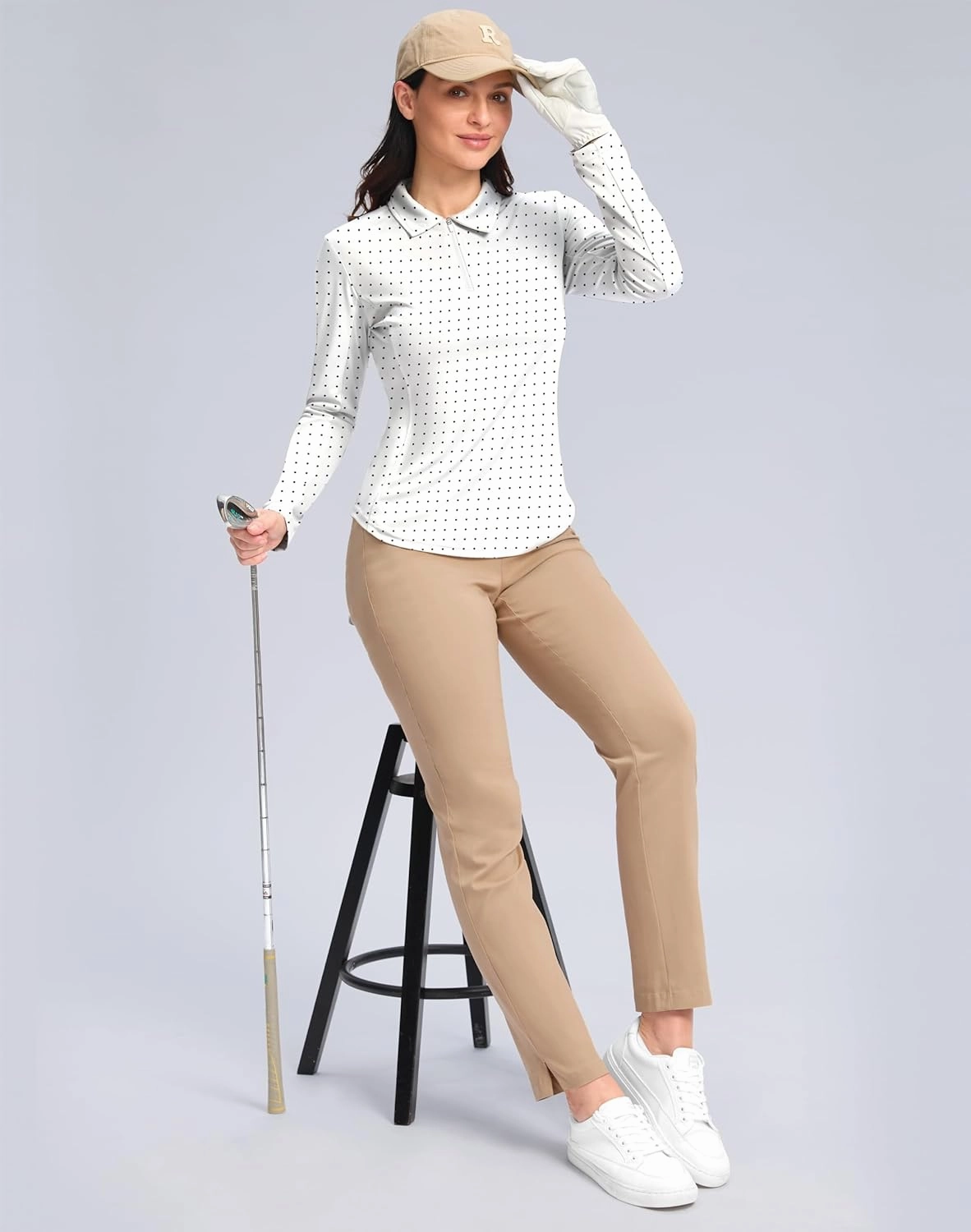 Women's Golf Shirts Lightweight UPF 50  Long Sleeve Shirts UV Protection Quick Dry Cool Polo Shirts for Women Work Outdoor